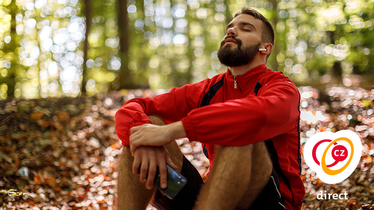 Man sitting in the forest